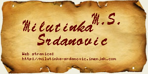 Milutinka Srdanović vizit kartica